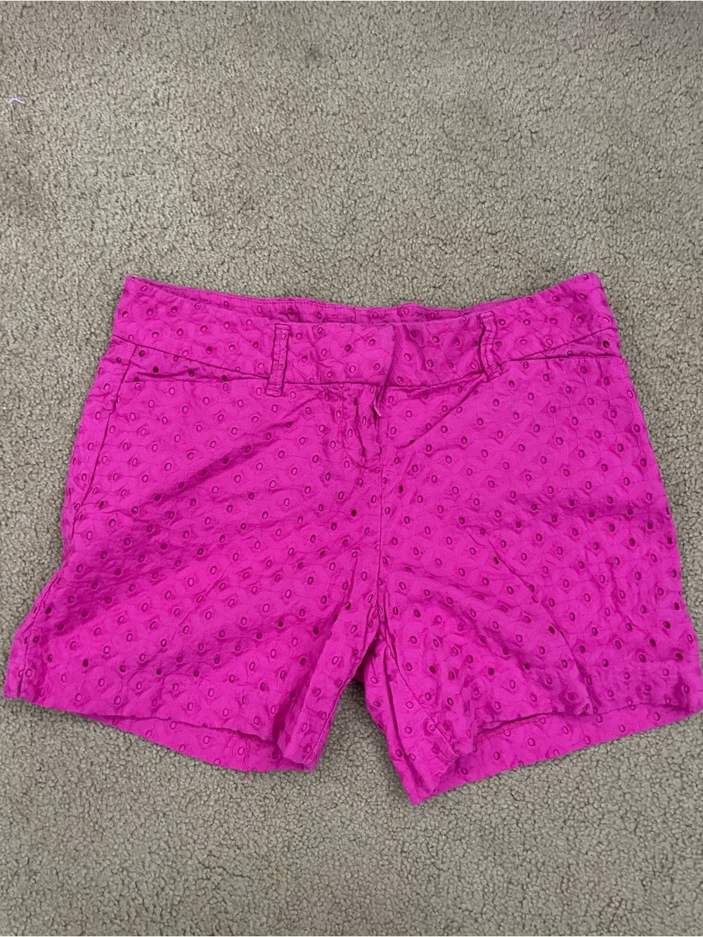 The Limited Hot Pink Eyelet Bermuda Shorts